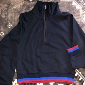 Jcrew Half-zip jacket in sport stripe